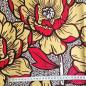 Preview: Afrikanischer Wax Print Stoff Baumwolle RED BEIGE FLOWERS